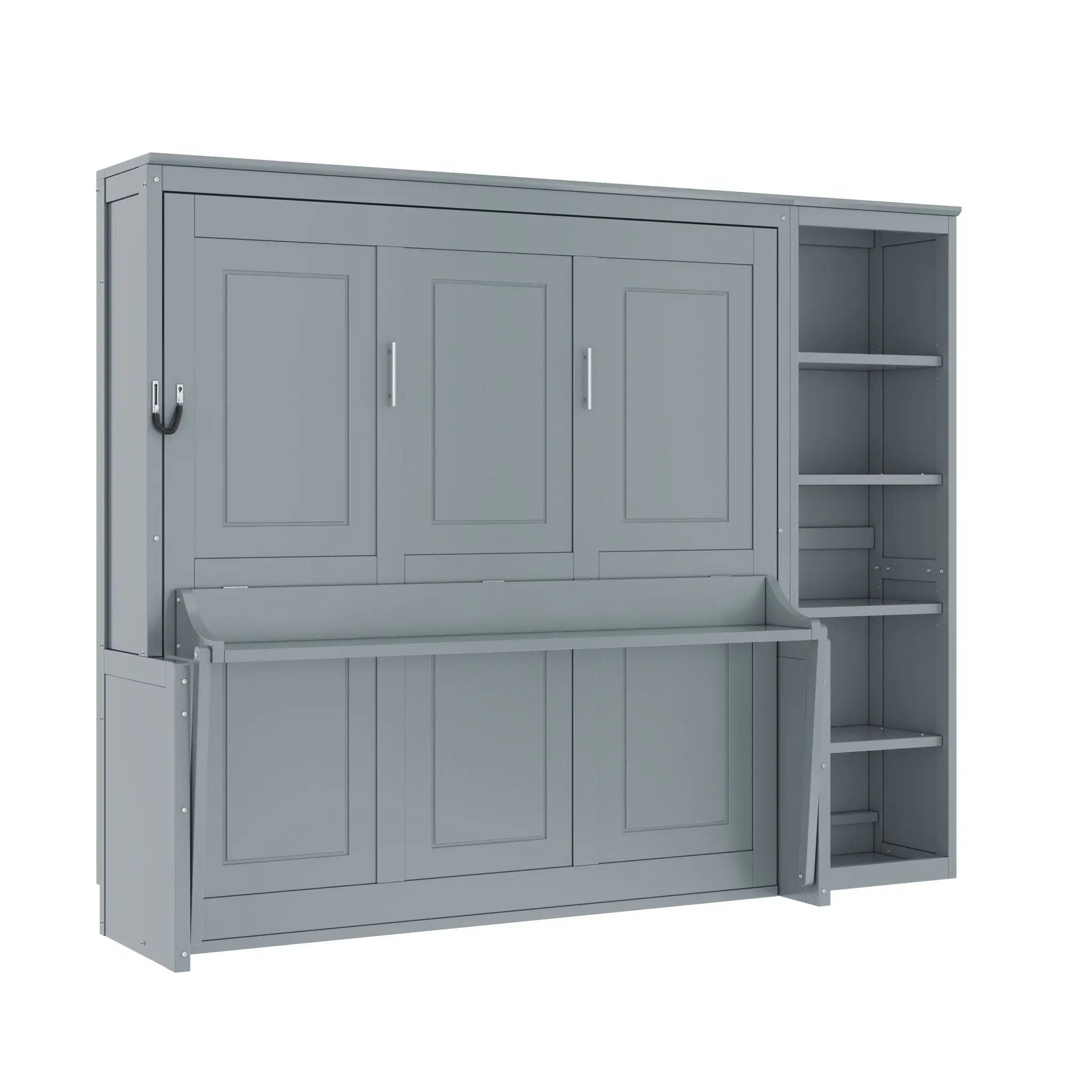 Sturdy Murphy Bed With Desk And Bookshelf by HouseOfZazla