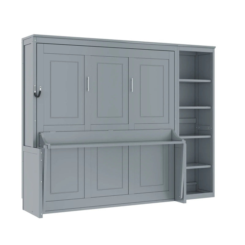Sturdy Murphy Bed With Desk And Bookshelf by HouseOfZazla