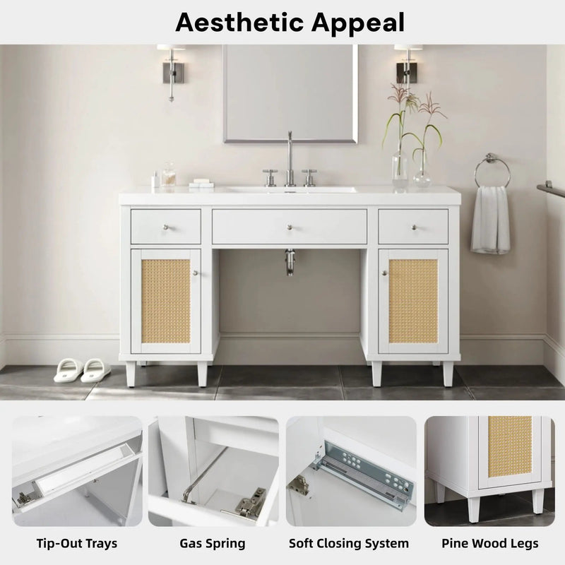 Bathroom Vanity With Sink, Spacious Storage Cabinet by HouseOfZazla