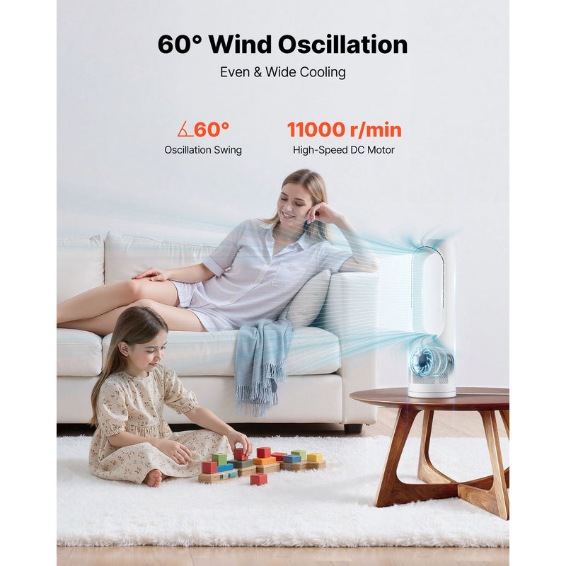 Desk Fan Bladeless, 17 Inch Office Table Fan by HouseOfZazla