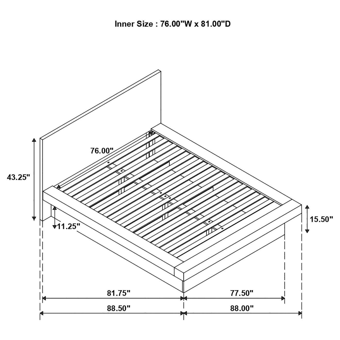 Tokyo - LED Panel Bed With Structured Headboard by HouseOfZazla