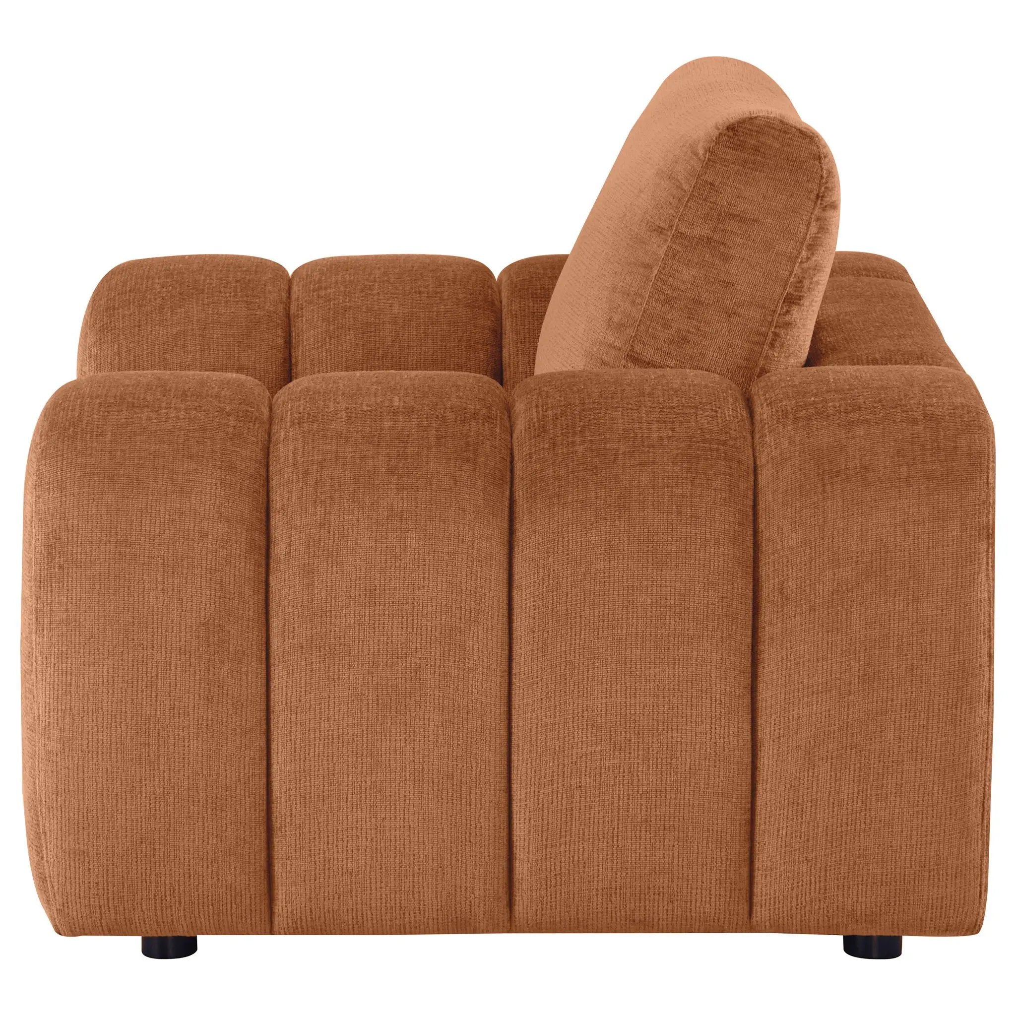 Burnett Chenille Upholstered Accent Chair Burnt Orange by Unique Piece Furniture