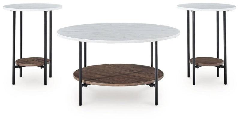 Wrenwich - Occasional Table Set (Set of 3) - Brown / Black / White by Unique Piece Furniture