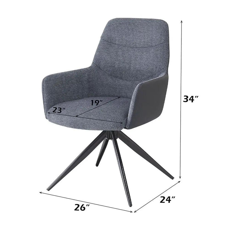 Hester - Arm Chair (Set of 2) - Gray Fabric by Unique Piece Furniture