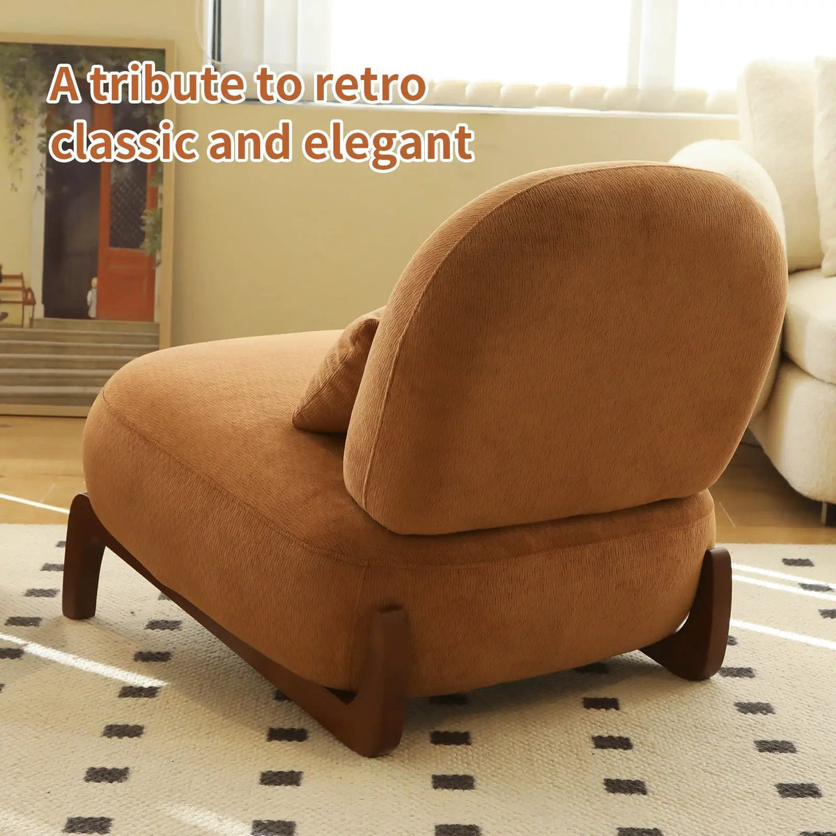 Cute Accent Chair with Solid Wood Legs by HouseOfZazla