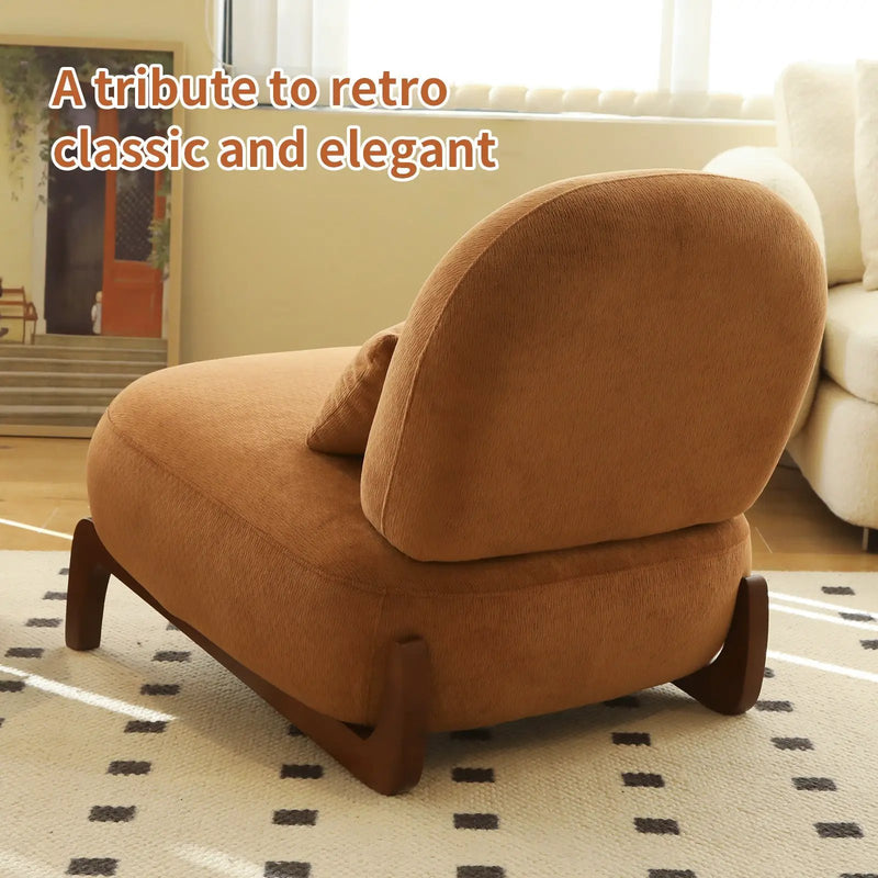 Cute Accent Chair with Solid Wood Legs by HouseOfZazla