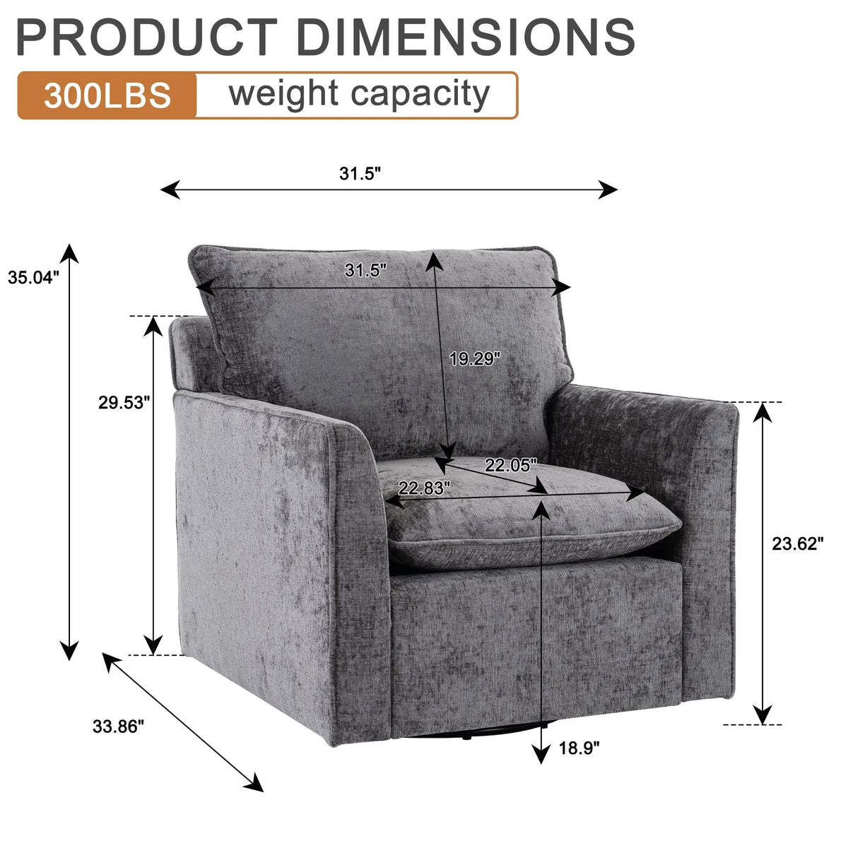 360° Swivel Accent Chair, photo 9 of 10