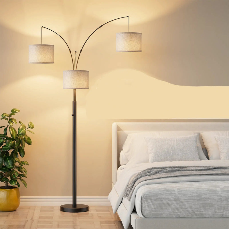 Three-Color Temperature & Dimmable Three-Head Floor Lamp by HouseOfZazla