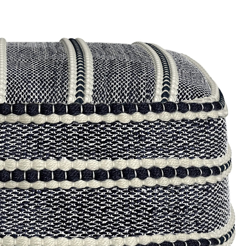 Corrie - Square Outdoor / Indoor Pouf - Navy / White by Unique Piece Furniture