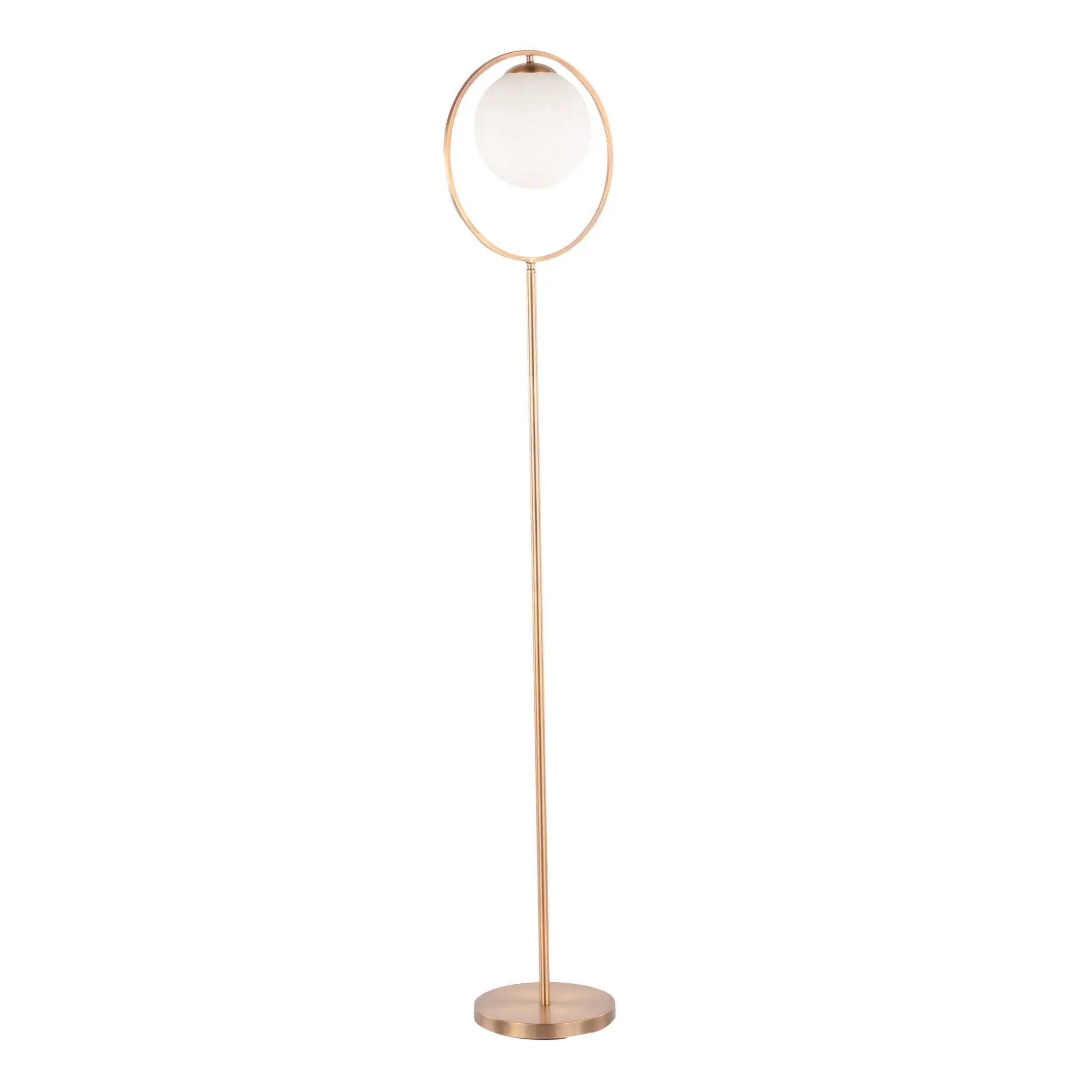 Moon - Contemporary Floor Lamp - Gold / Frosted by HouseOfZazla