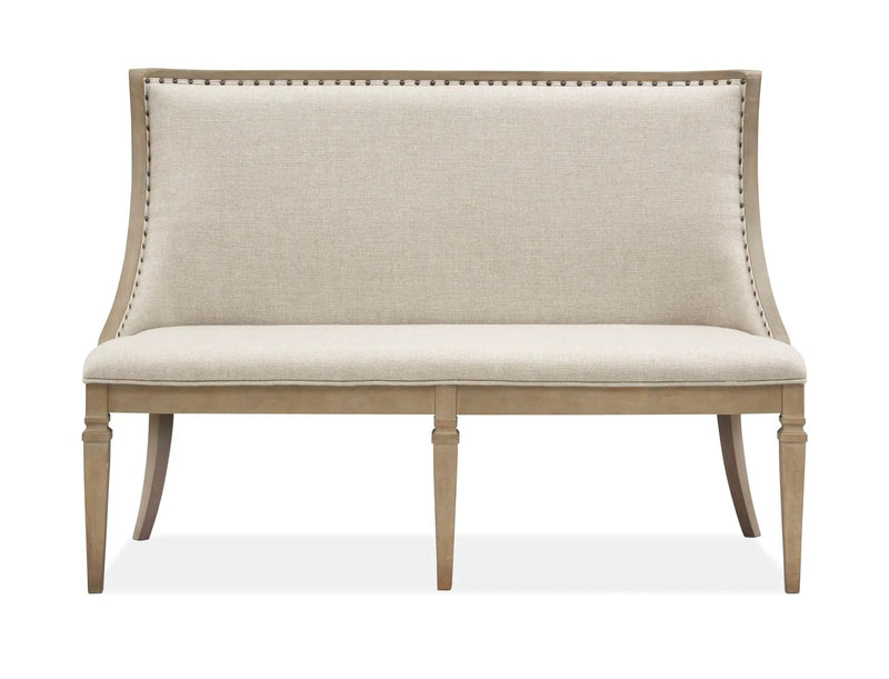 Lancaster - Bench With Upholstered Seat & Back - Dovetail Gray by Unique Piece Furniture