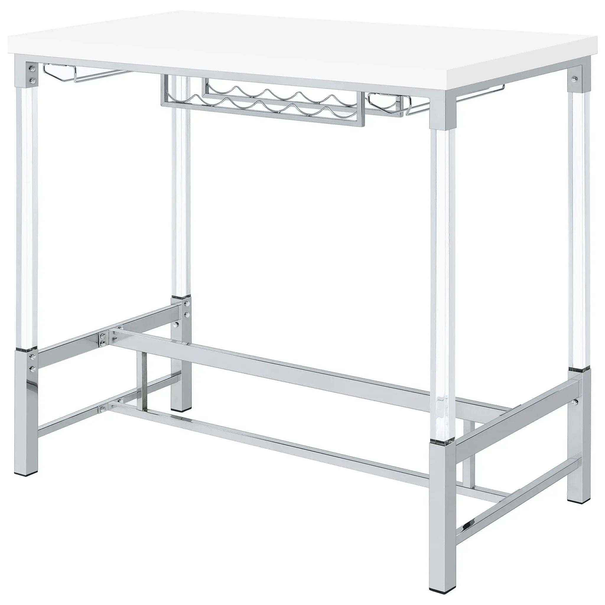 Tonneson - Bar Table With Trestle Base And Wine Storage - White by HouseOfZazla