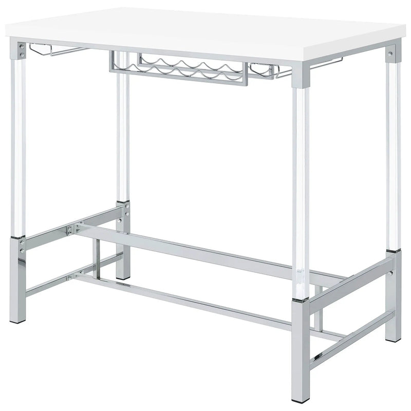 Tonneson - Bar Table With Trestle Base And Wine Storage - White by HouseOfZazla