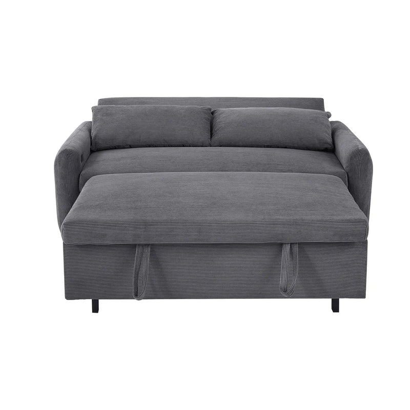Pull-Out 2 Seat Modern Sleeper Sofa With 2 Throw Pillows And USB Ports by HouseOfZazla