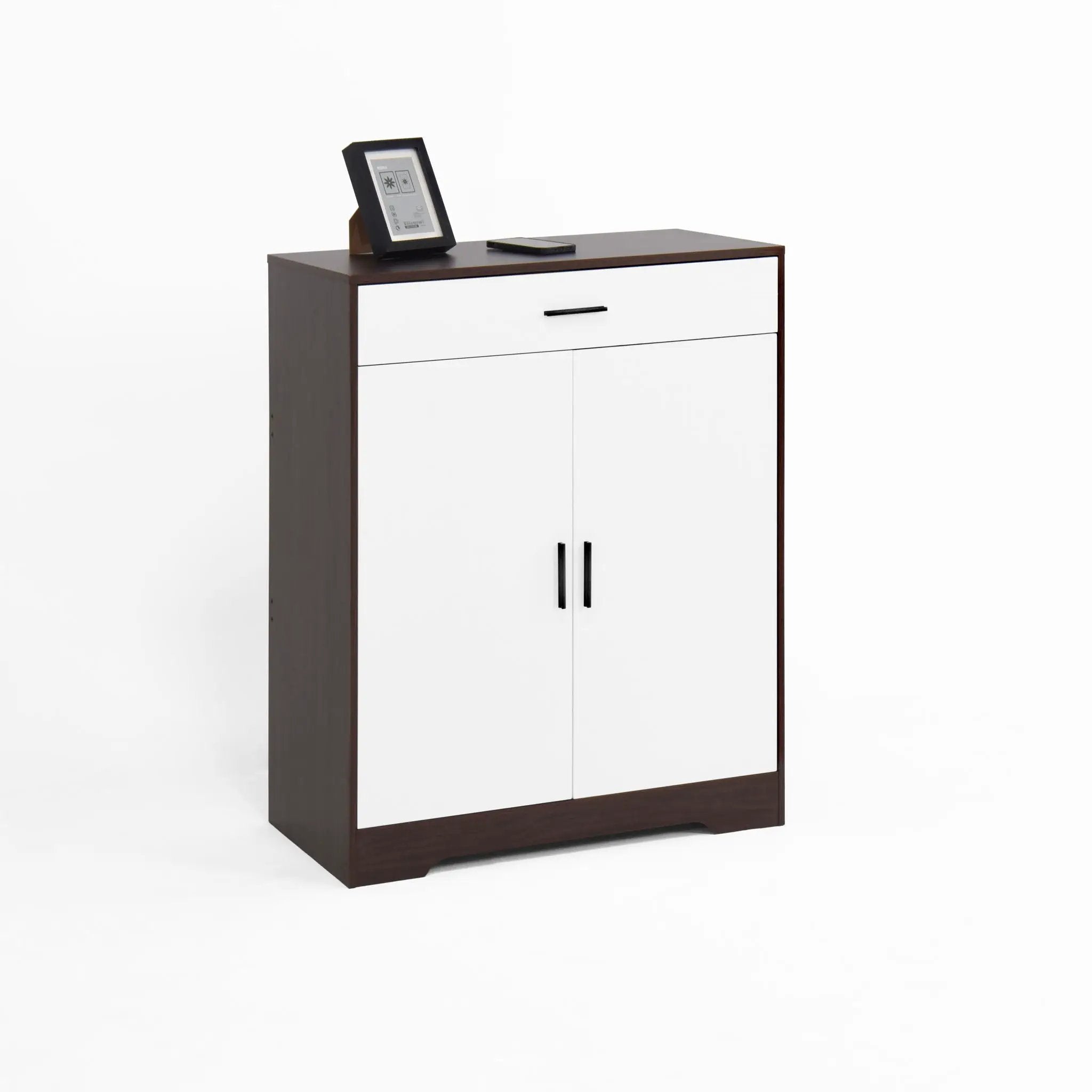 Freestanding Wooden Shoe Cabinet, 4 Tier Organizer With Drawer by HouseOfZazla