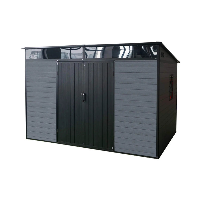[07X10FT] Alora Outdoor Resin Garden Shed With Floor, Window, And Lockable Door (SAK25987) by SAKSBY WHOLESALE
