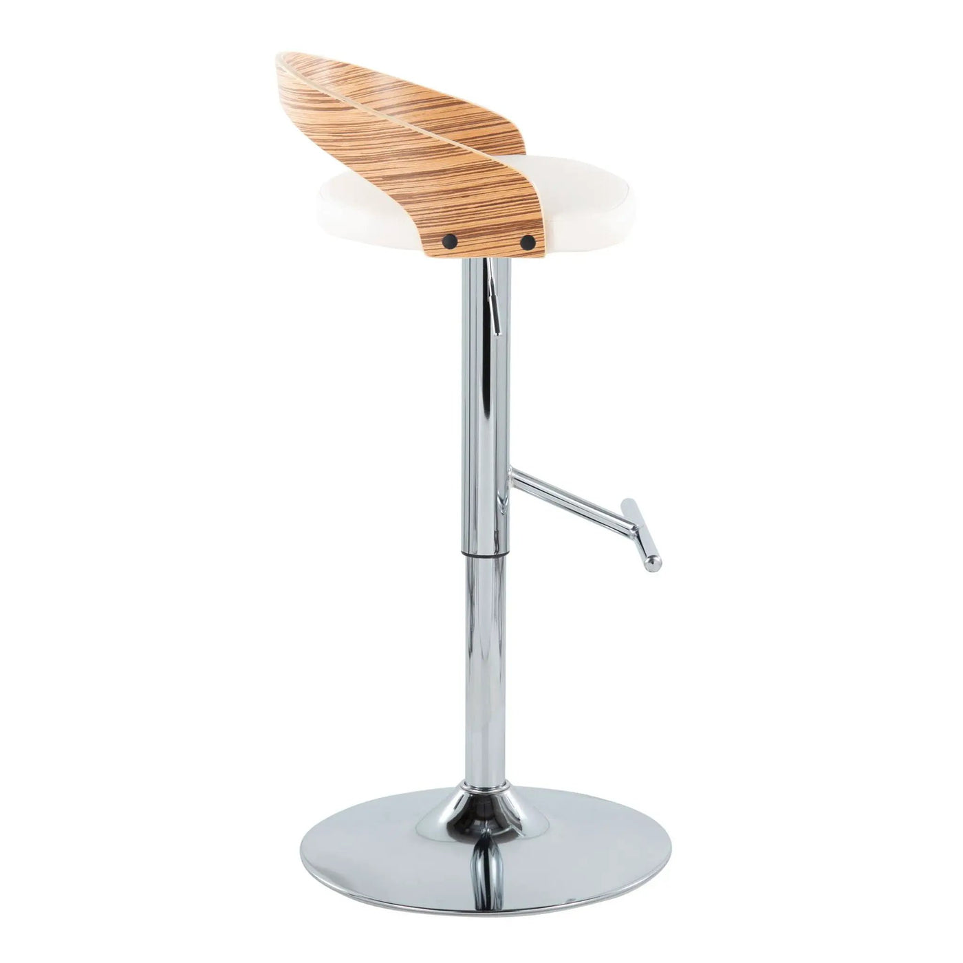 Grotto - Contemporary Adjustable Height Barstool With Swivel With Straight T Footrest (Set of 2) by HouseOfZazla
