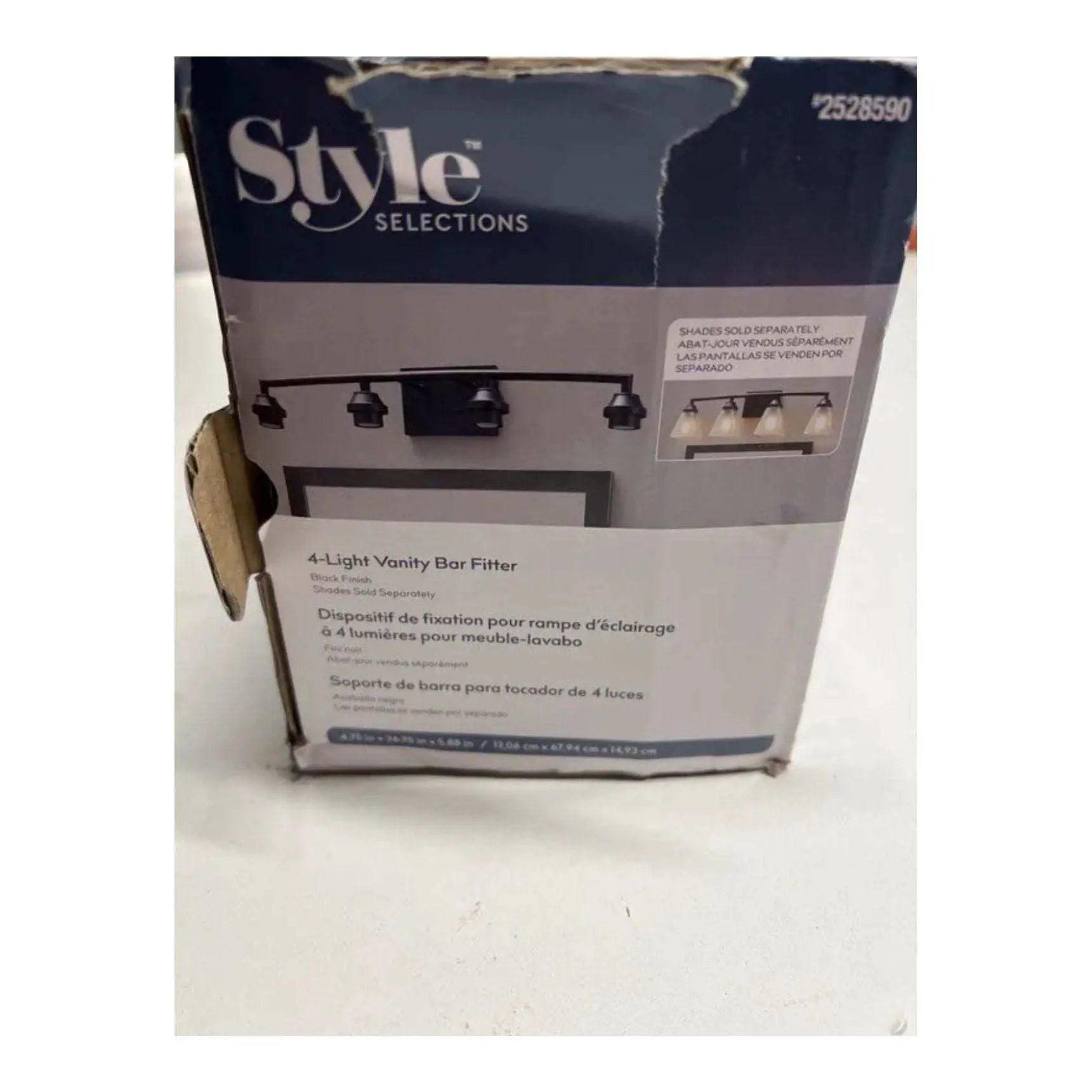 Style Selections 26.75-in 4-Light Black Transitional Vanity Light by Selzalot