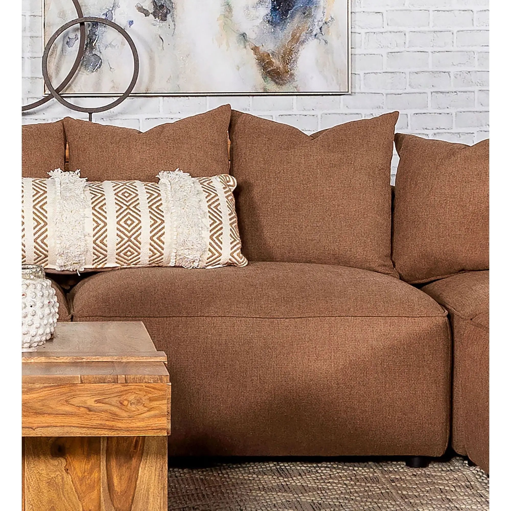 Colleen - Armless Chair With Pillows - Terracotta by HouseOfZazla