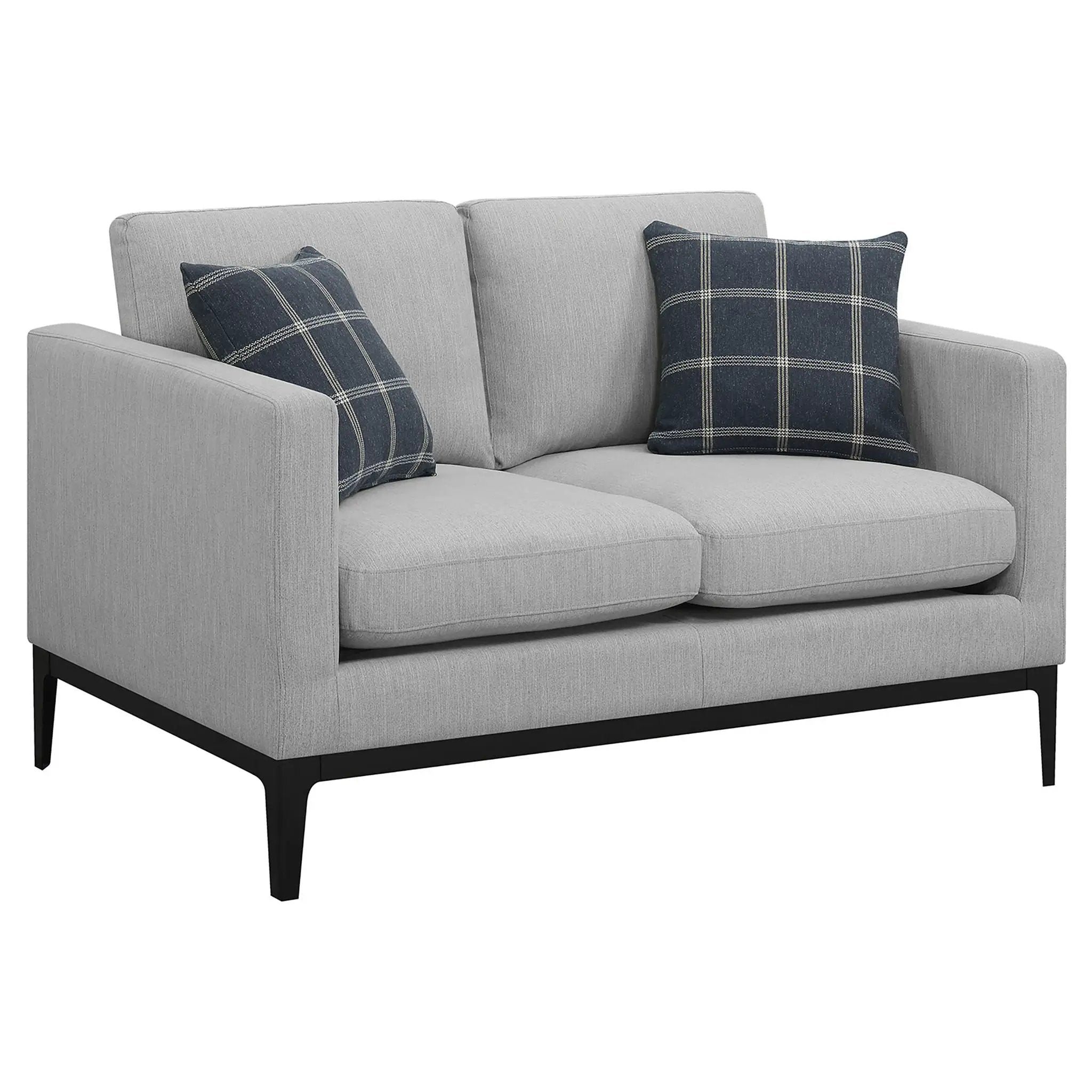 Apperson Upholstered Track Arm Loveseat Light Grey by Unique Piece Furniture