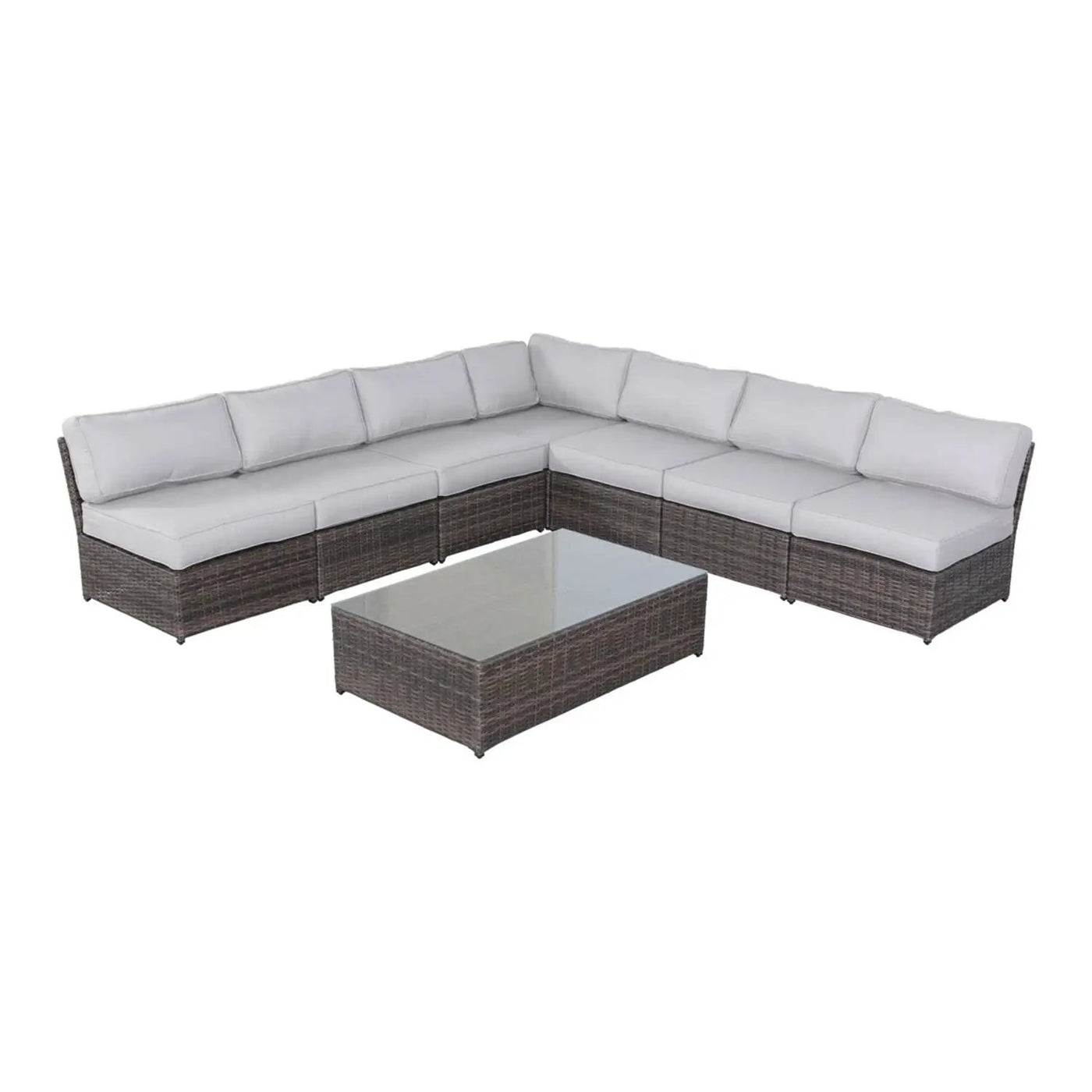 Comfortable Modern Patio Rattan Sectional Set With Cushions by Unique Piece Furniture