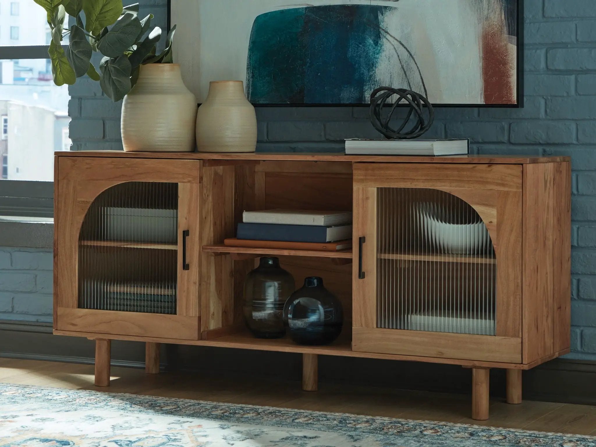 Adway - Accent Cabinet - Natural Brown by Unique Piece Furniture
