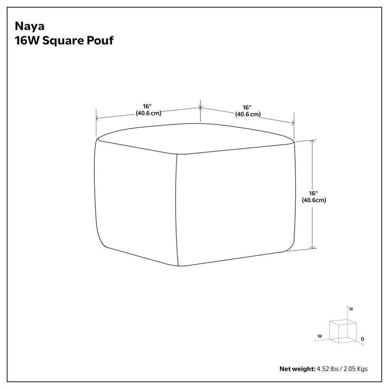 Naya - Upholstered Cube Pouf by HouseOfZazla