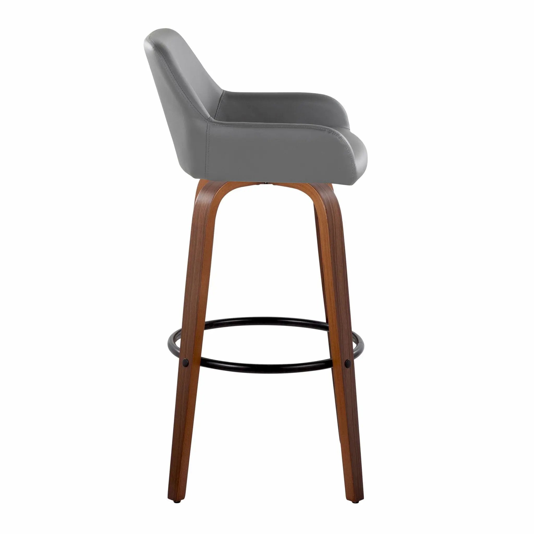 Daniella - Contemporary Fixed Height, Barstool & Swivel And Round Footrest (Set of 2) by HouseOfZazla