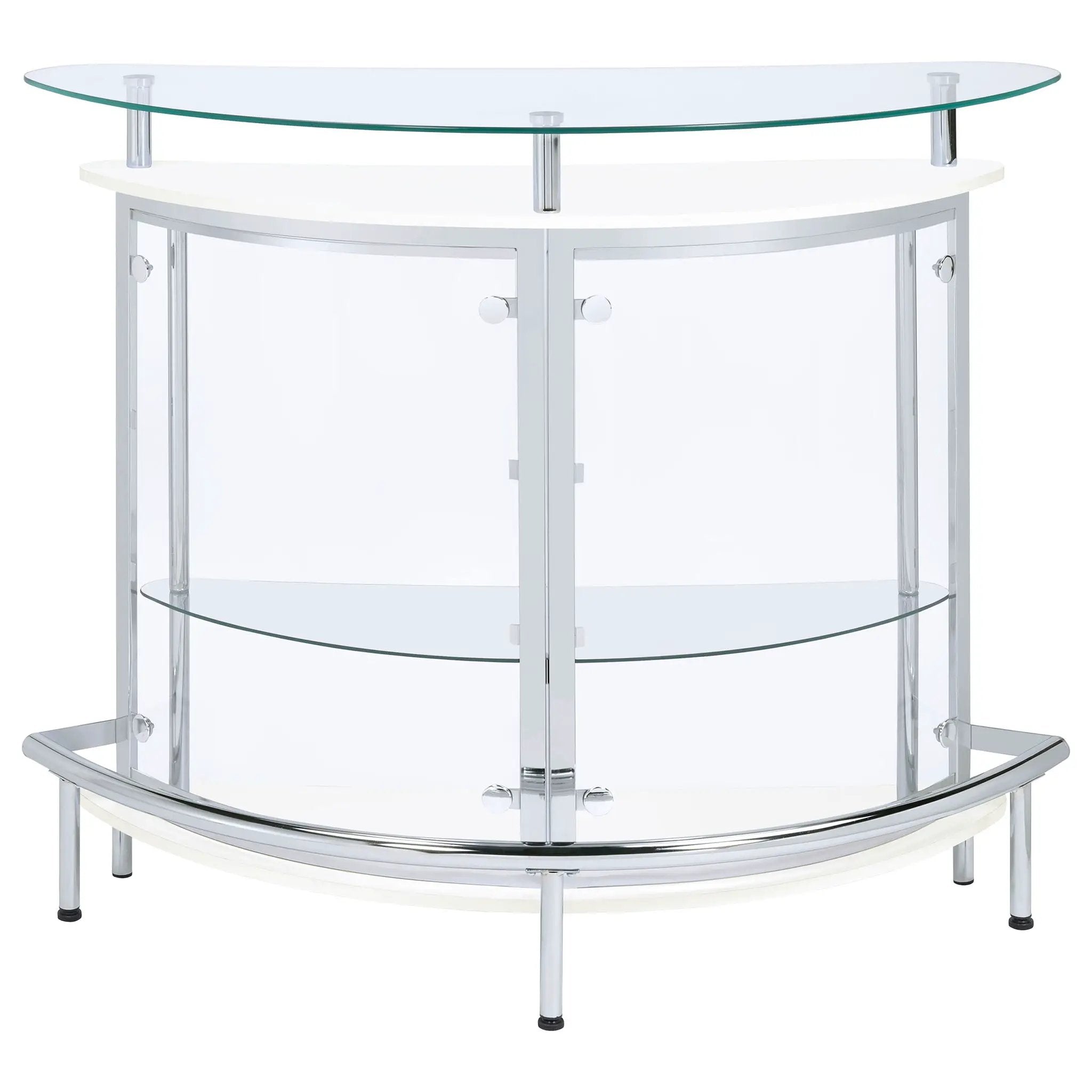 Strick - Freestanding Glass Top Home Bar Wine Cabinet - White by HouseOfZazla