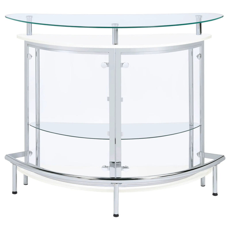 Strick - Freestanding Glass Top Home Bar Wine Cabinet - White by HouseOfZazla