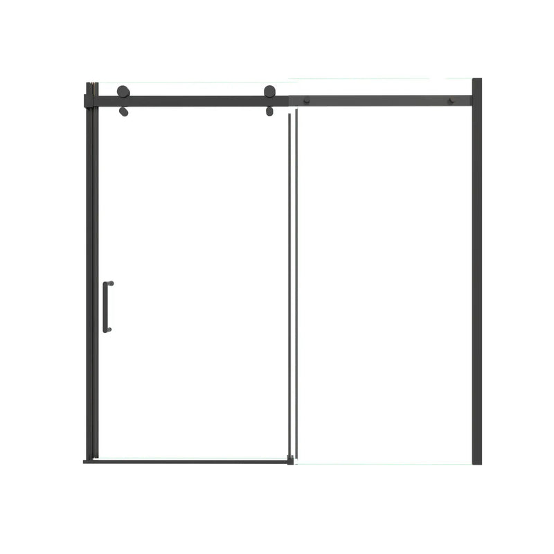 Mod Semi-Frameless Sliding Bathtub Door in Matte Black, photo 2 of 10