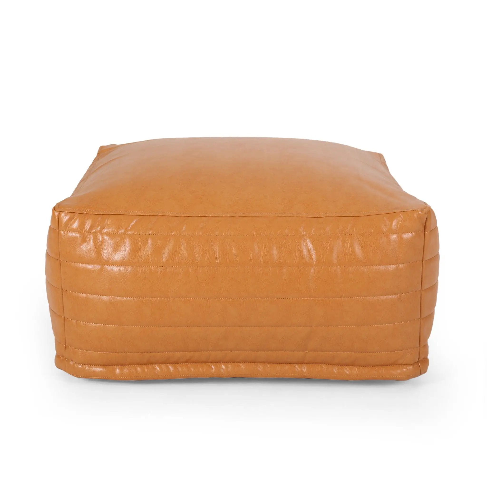 Bambo - Rectangle Pouf Ottoman Floor Cushion - Caramel by Unique Piece Furniture