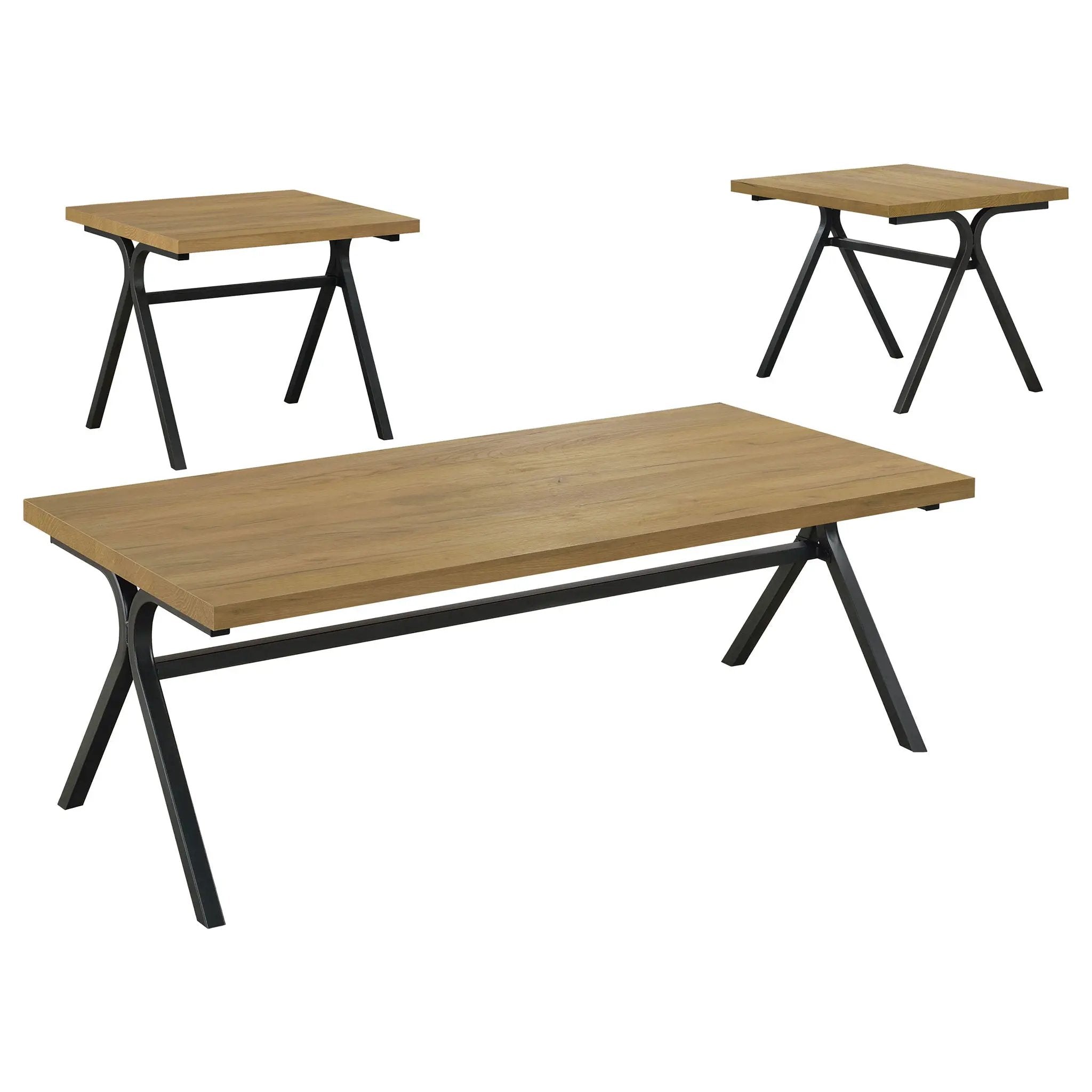 Colmar 3-piece Engineered Wood Coffee Table Set Golden Oak by Unique Piece Furniture