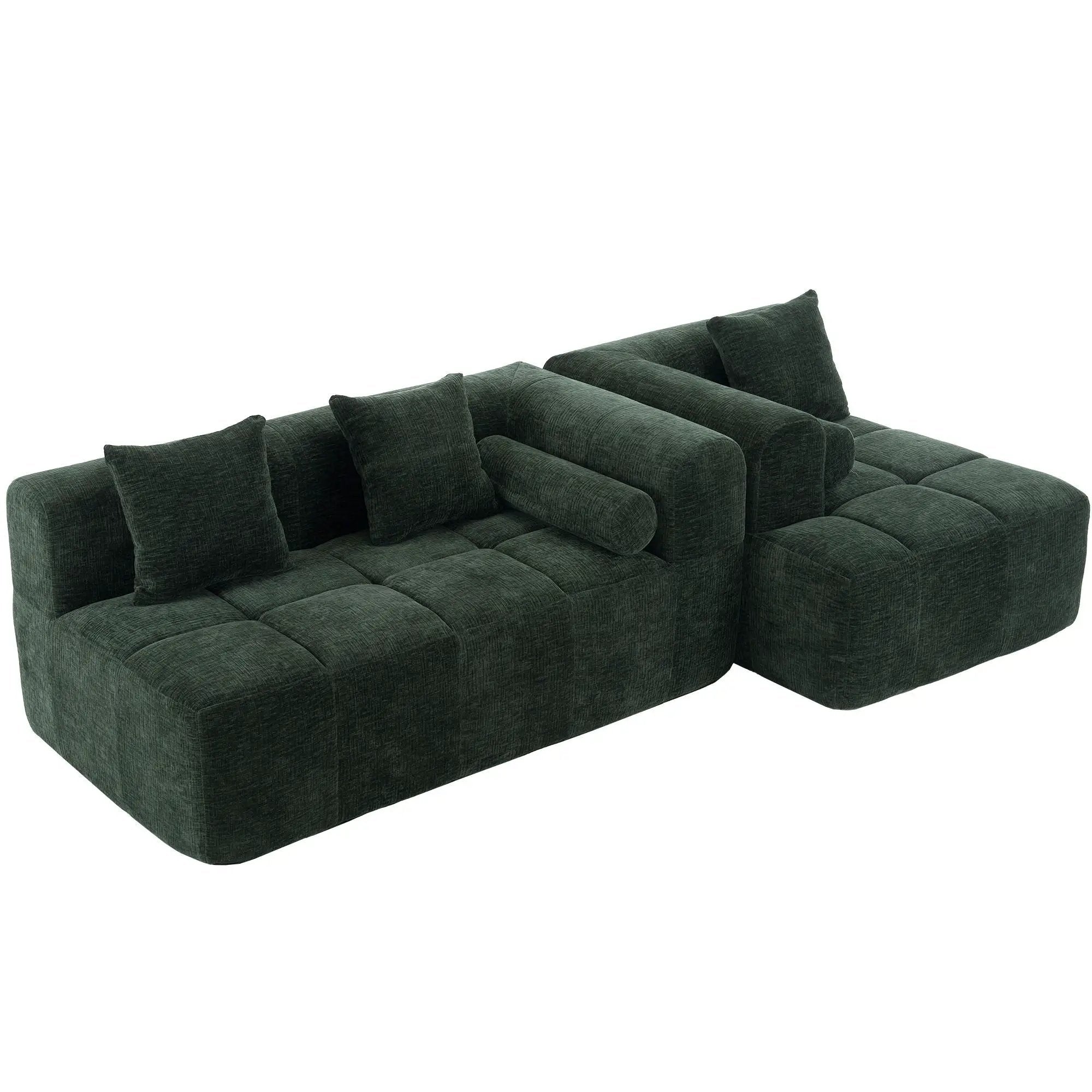 Sectional Free Combined Sofa With 2 Side Pockets by HouseOfZazla