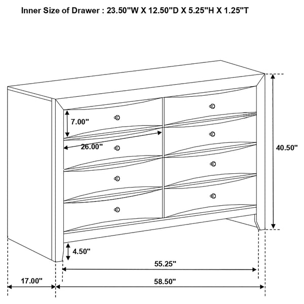 Briana 8-drawer Dresser Black, photo 2 of 5
