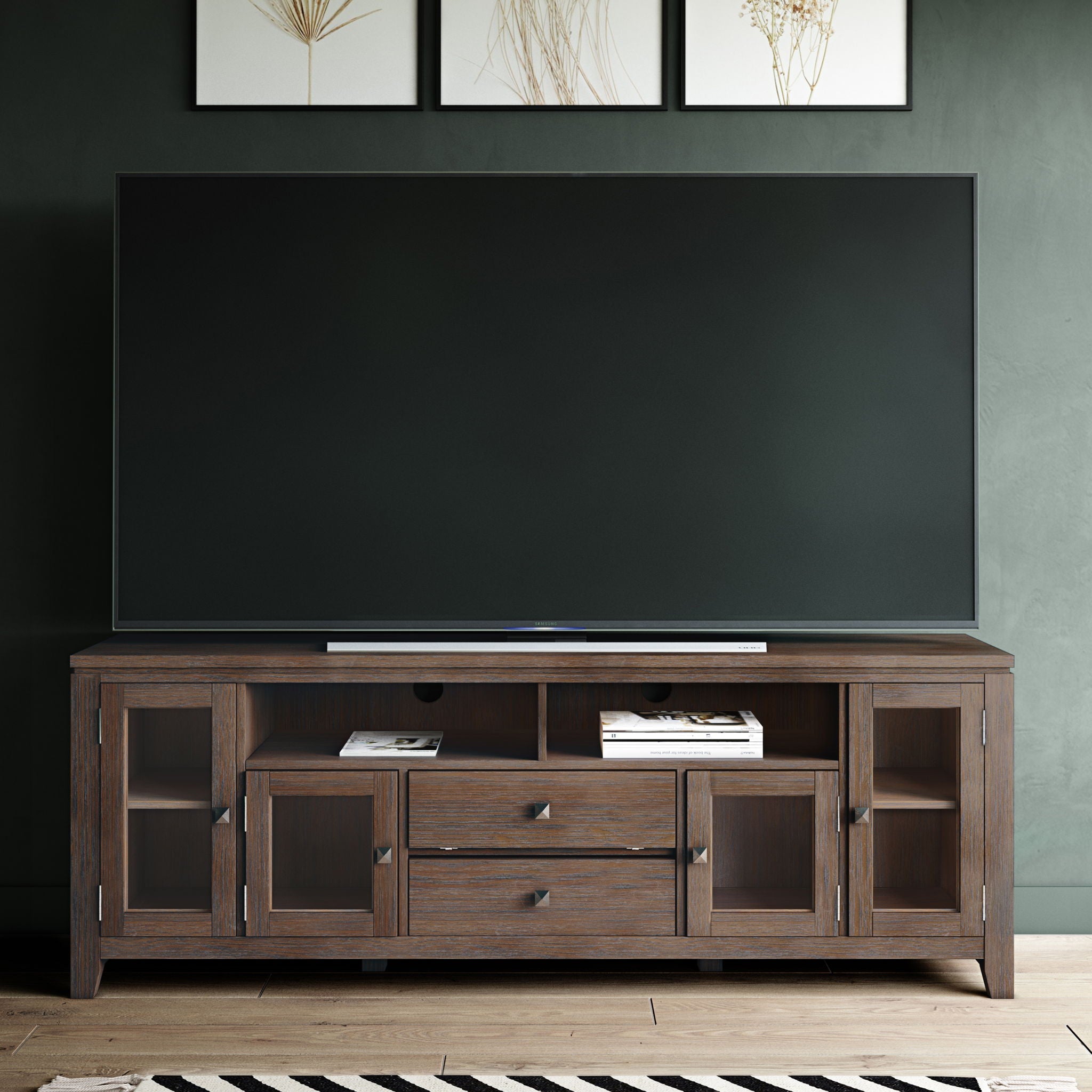 Cosmopolitan - Handcrafted Wide TV Media Stand by HouseOfZazla