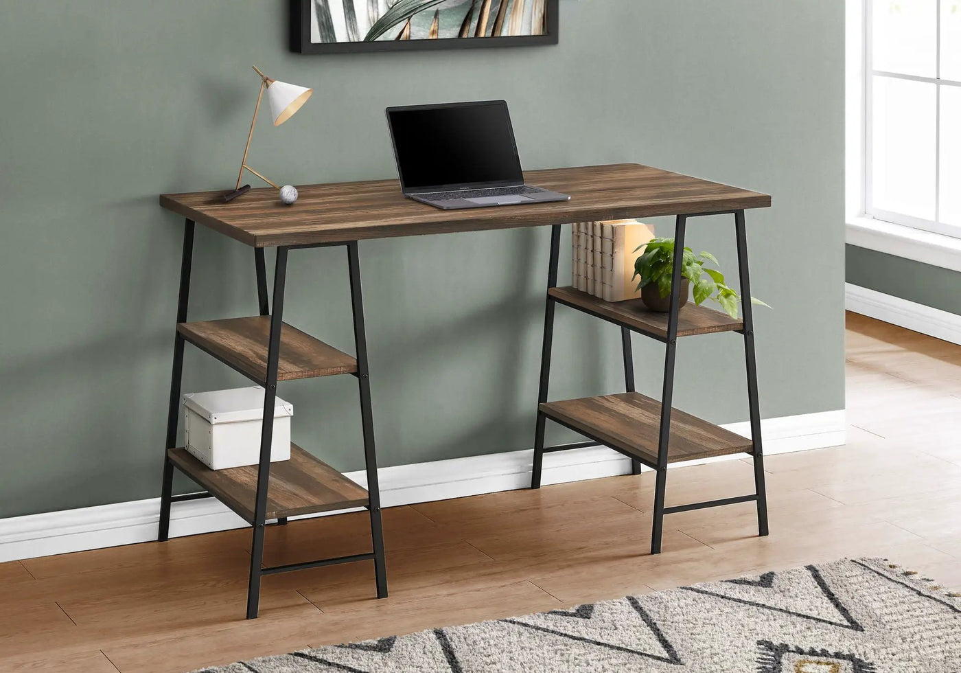Computer Desk for Home Office with Storage Shelves by HouseOfZazla