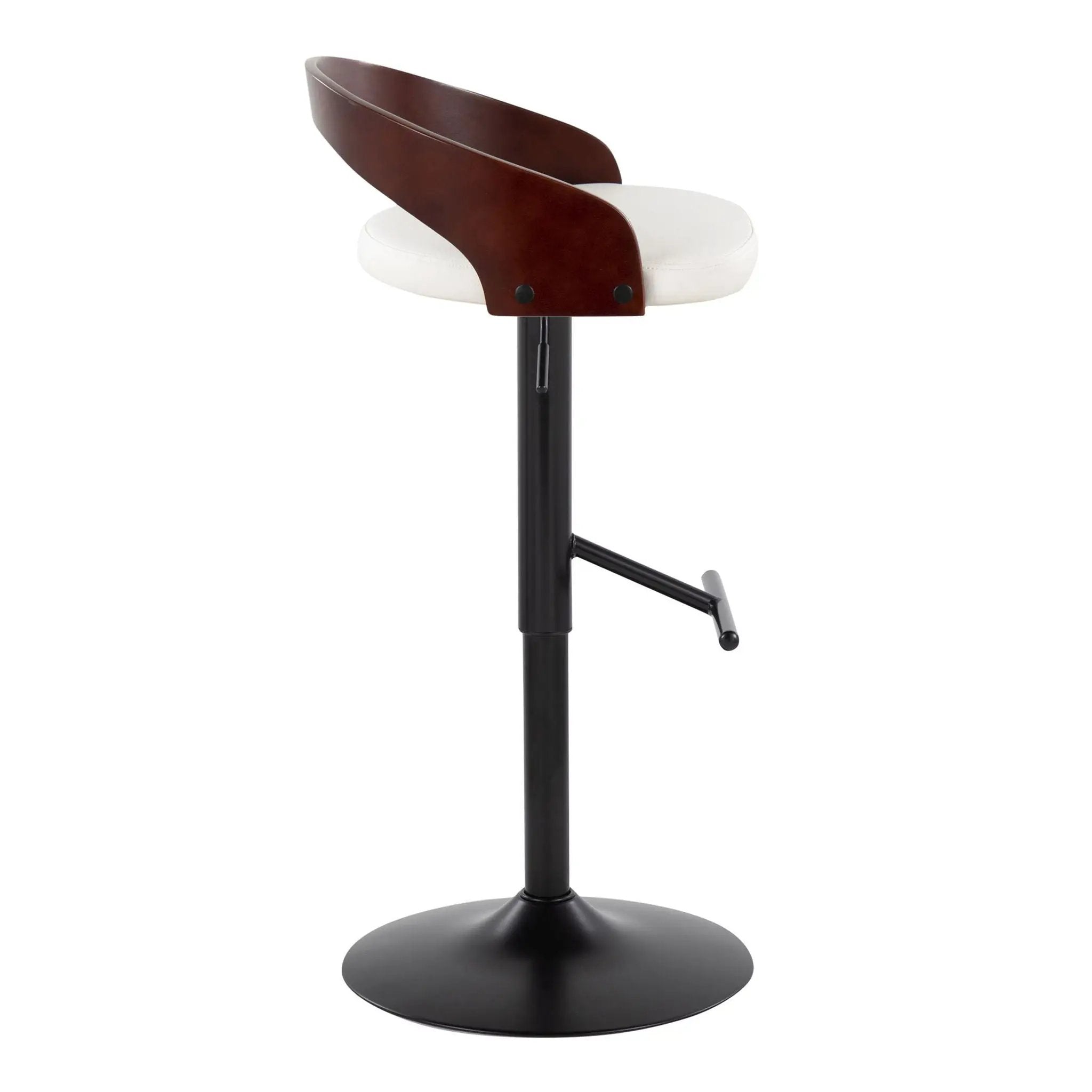 Grotto - Contemporary Adjustable Barstool With Swivel & Straight T Footrest (Set of 2) by Unique Piece Furniture