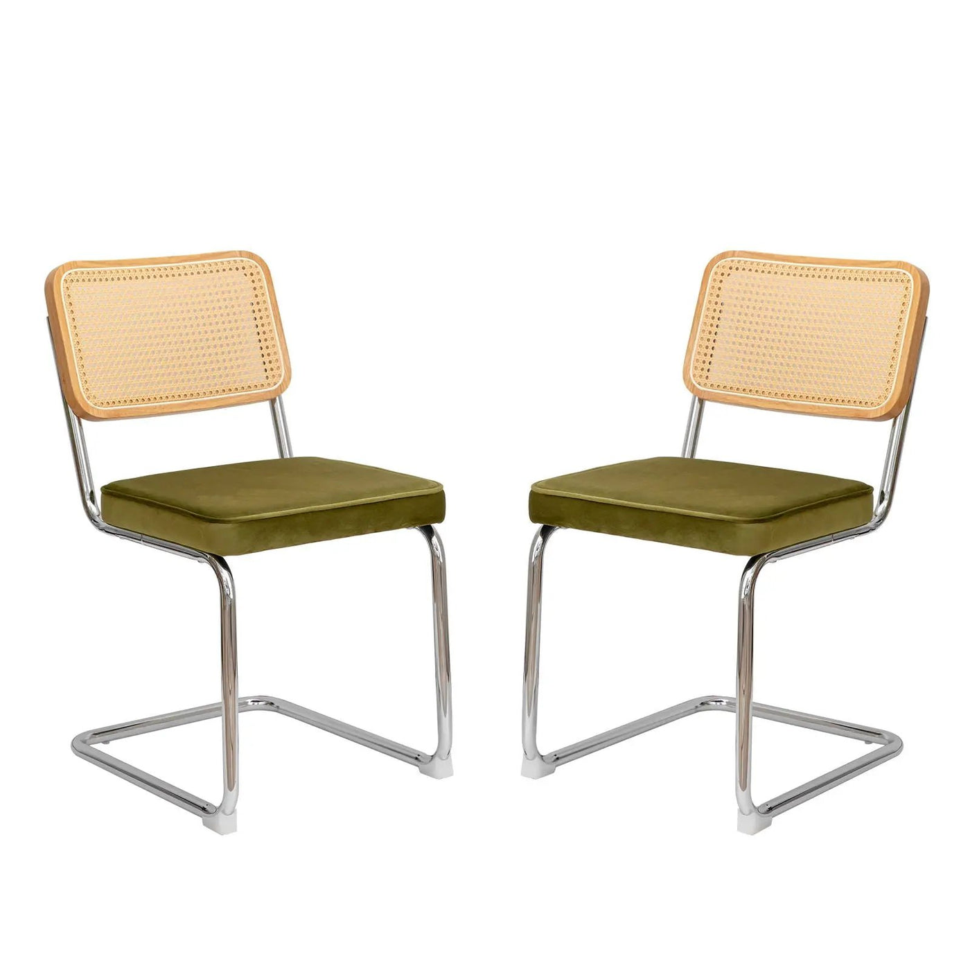 Rattan Side Accent Dining Chairs With Painted Legs (Set of 2) by Unique Piece Furniture