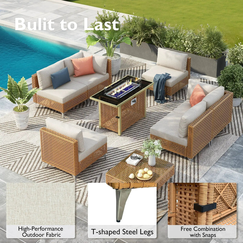 K&K 7-Piece Wicker Patio Furniture Set by HouseOfZazla
