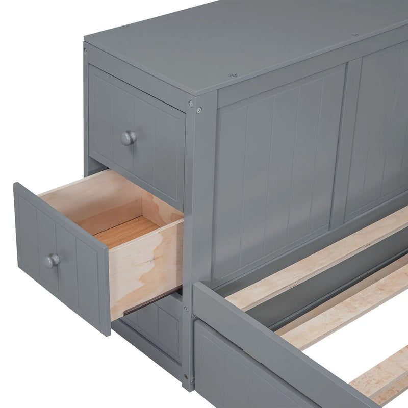 Daybed With Storage Arms, Trundle And Charging Station