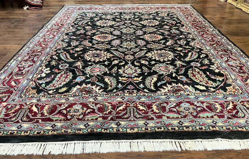 Indo Persian Rug 8x10, Nourison Carpet, Floral, Hand Knotted Vintage Wool Rug by Jewel Rugs