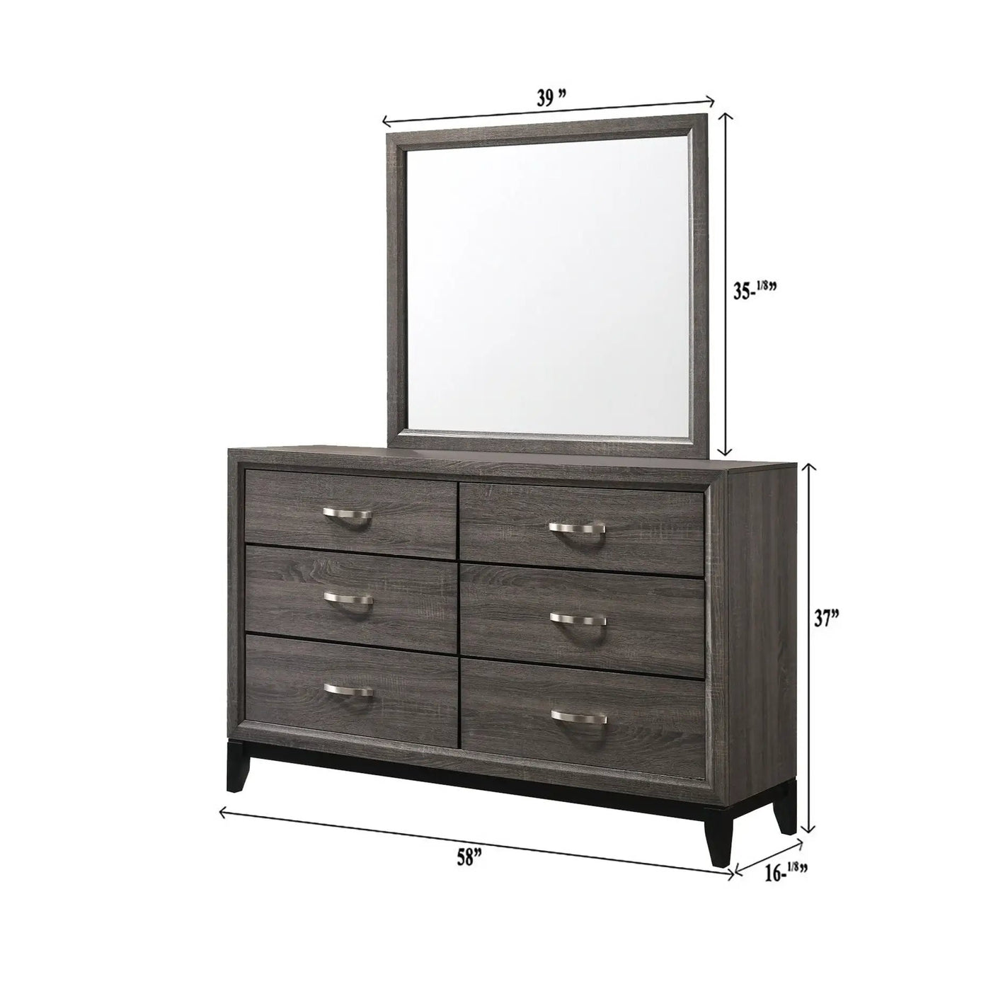 Contemporary 6 Drawer Dresser With Handles by Unique Piece Furniture