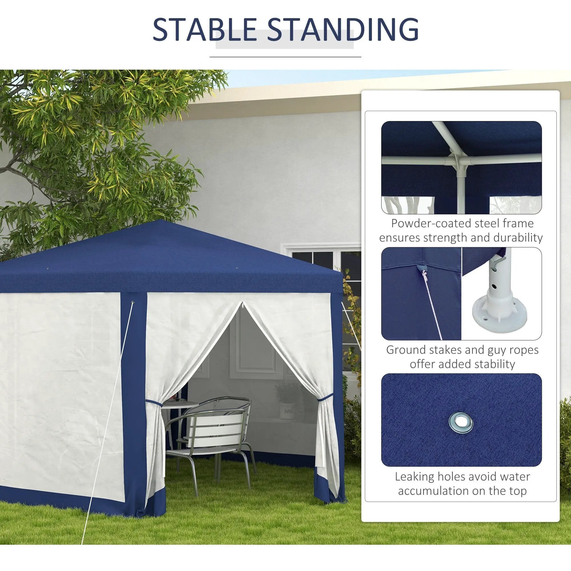 Outsunny 13' x 11' Outdoor Party Tent with Protective Mesh Sidewalls by HouseOfZazla