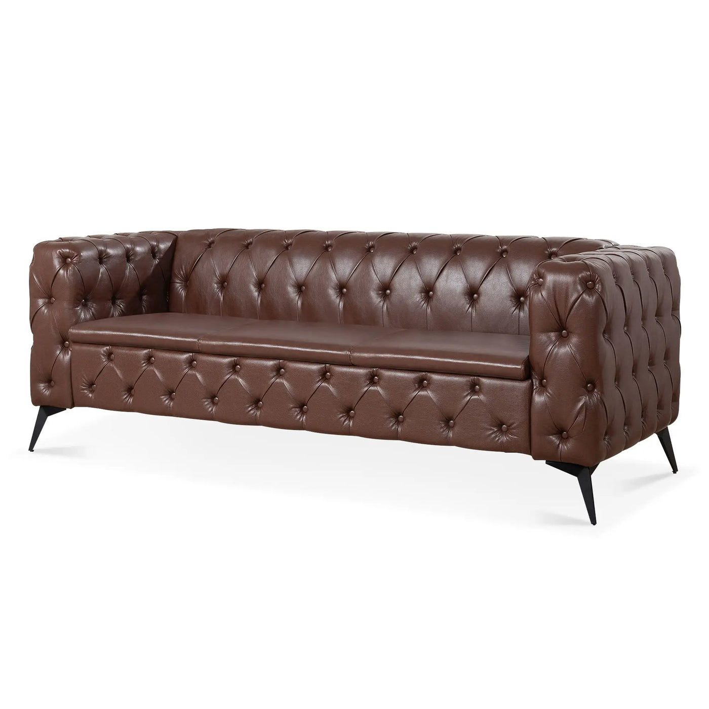 Square Arm Removable Cushion 3 Seater Sofa by HouseOfZazla