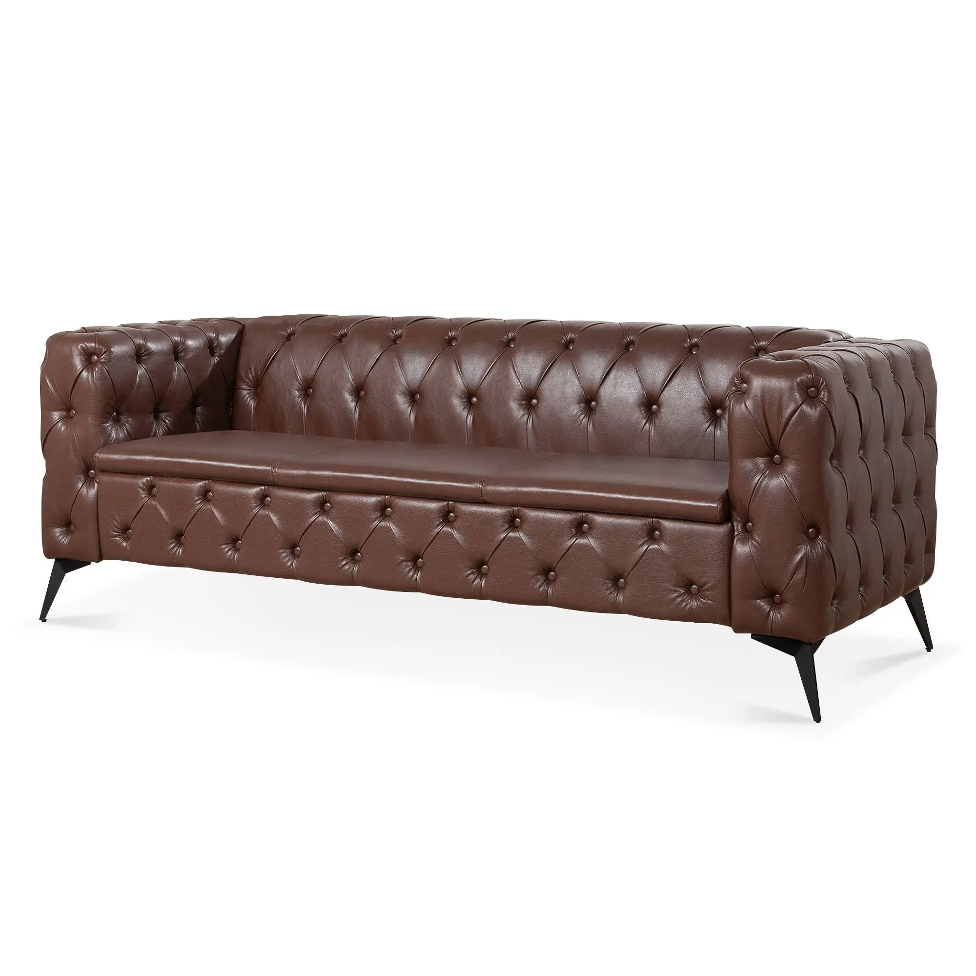 Square Arm Removable Cushion 3 Seater Sofa by HouseOfZazla