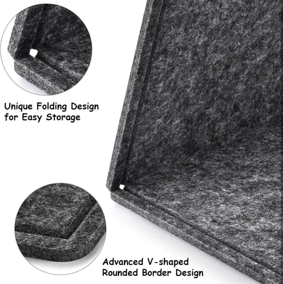 Bcabo Large Bulletin Board, 72x48 Inches Cork Board Alternative, Large Felt Board Decorative Pin Board for Wall, Foldable Photo Board Self-Adhesive Vision Board with 36 Pushpins Dark Gray by Selzalot