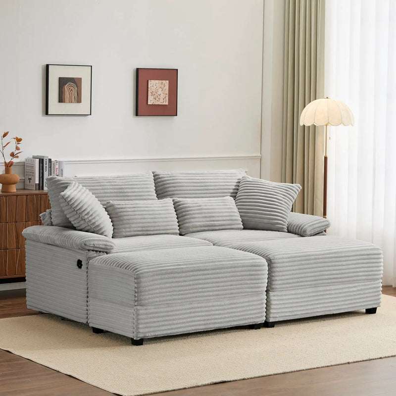 Double Chaise Lounge Set with Reversible Ottoman by HouseOfZazla