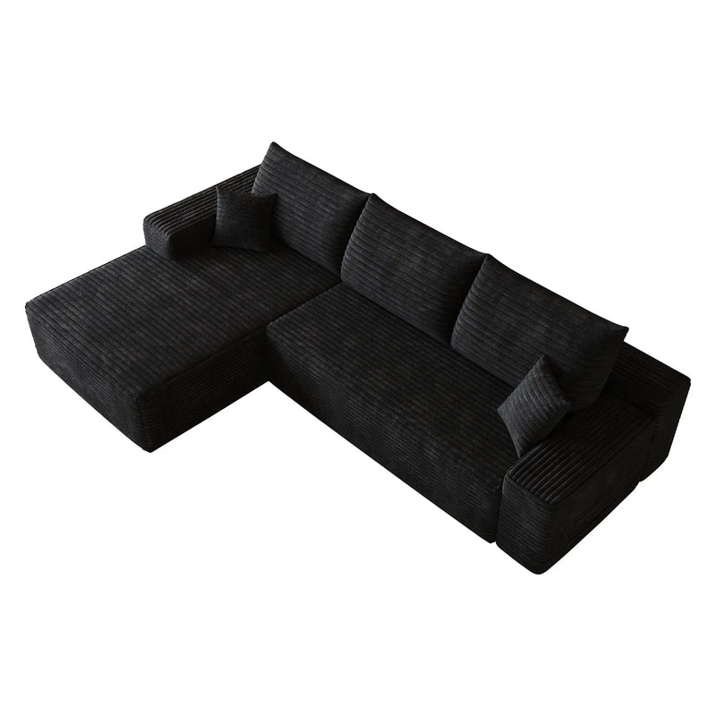 107" Cloud Sectional Couch with L-Shape Chaise by HouseOfZazla