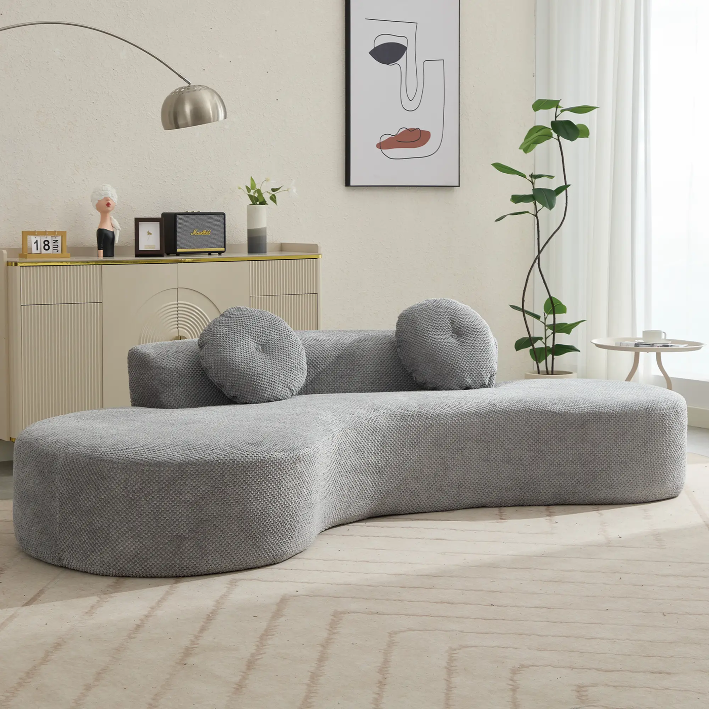 105.5'' Curved Sofa - Modern Minimalist Design by HouseOfZazla